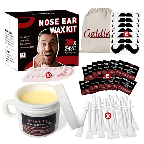 Nose Wax Kit, Nose &amp; Ear Hair Removal, 30pcs Nose Wax Sticks