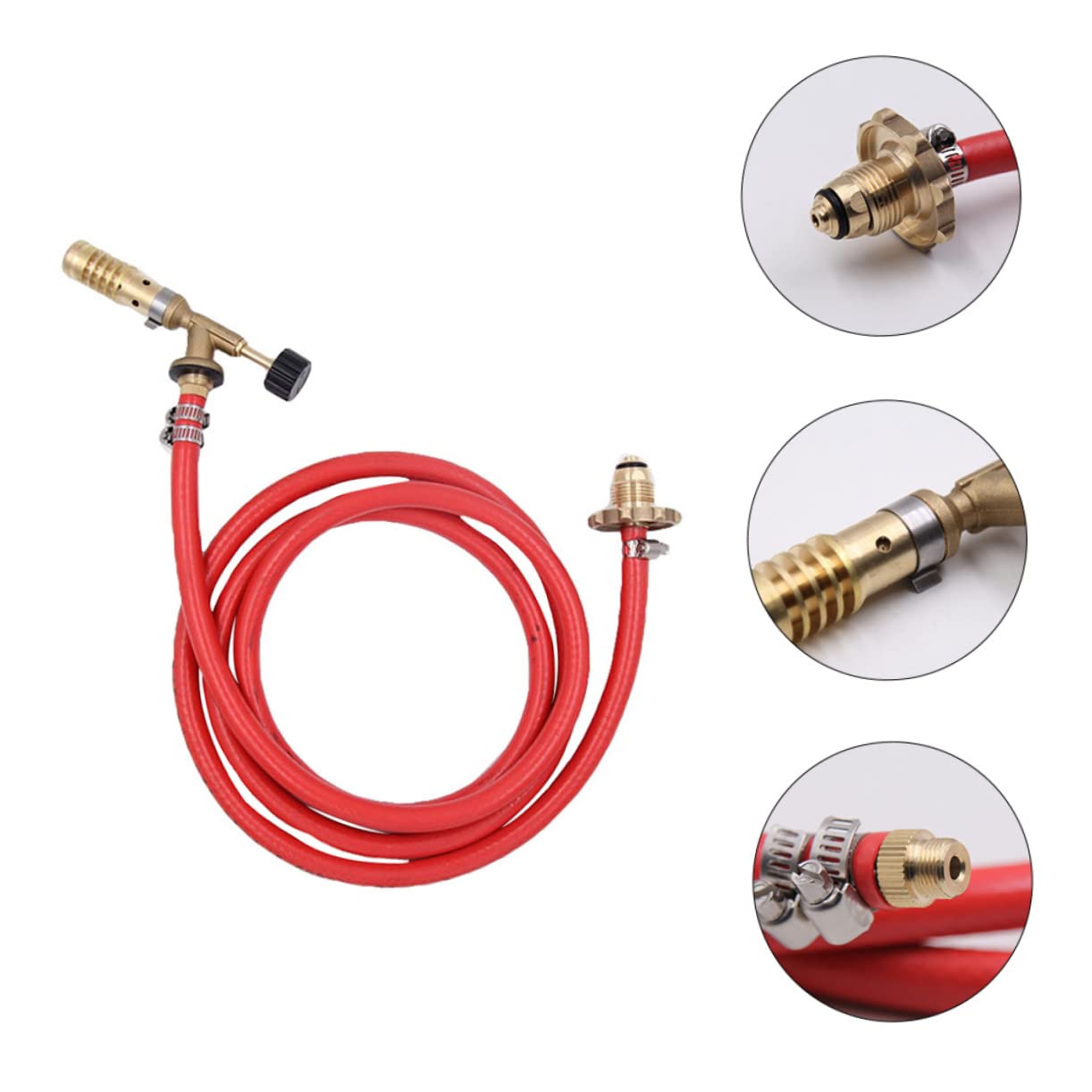 LABRIMP Torche à Souder au Propane en Laiton et Caoutchouc, Flamme Continue, Design Ergonomique, 1 Set, pour Brasage et Camping
