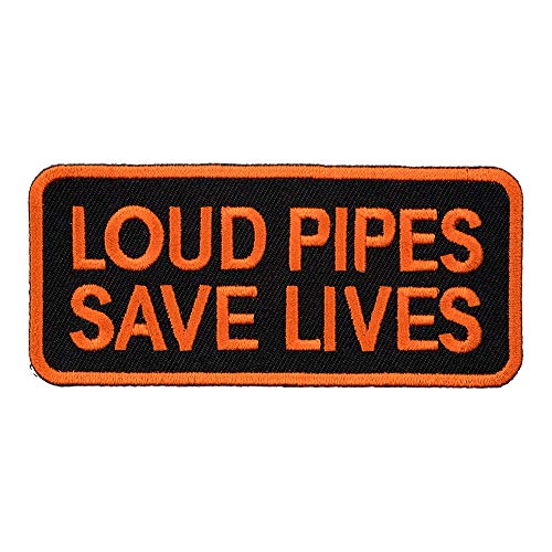 Loud Pipes Save Lives Patch, Biker Sayings Patches