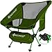 KESSER® Campingstuhl faltbar klappbar tragbar Angel Stuhl Camping Stuhl Faltstuhl bis 120 kg Strandstuhl Angelstuhl Klapphocker mit Getränkehalter kleinem Packmaß, Outdoor Stuhl, Khaki