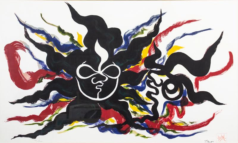 Amazon.co.jp: 岡本太郎「 黒い太陽 」セリグラフ 版画 額装 額縁付き