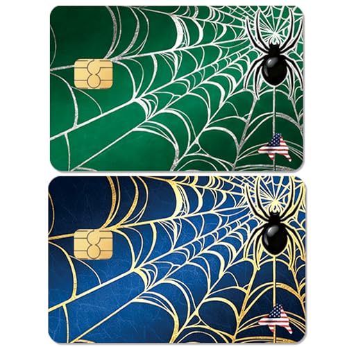 Databa 2Pcs Gothic Spider Web Credit Card Skin Cover Debit Card Sticker, Intricate Cobweb Stickers for Bank Cards, Waterproof Cover Icon, Stocking Stuffers for Gothic Lovers, Spooky Aesthetic Gifts