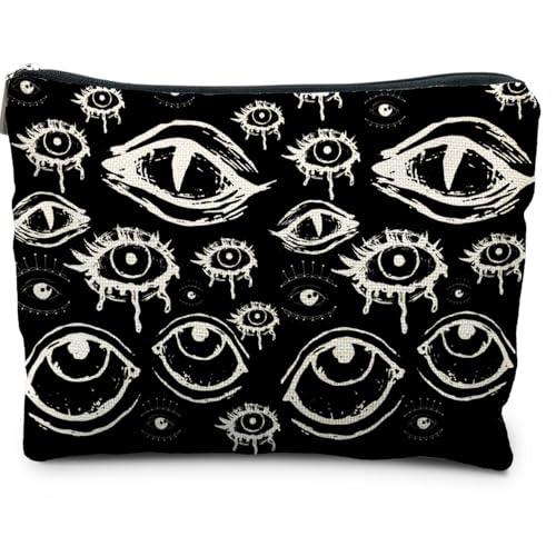 RYYCDOI Goth Makeup Bag Mystical Gothic Evil Eyes Witchy Cosmetic Bag Toiletry Bag for Women Witch Stuff Halloween Makeup Bag Halloween Gifts for Women