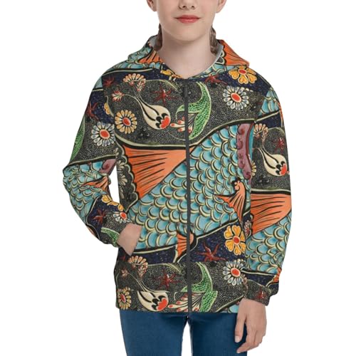 Rich Fish Kids Pullover Hoodies Boys Zip Up Sweatshirts Girls Athletic Clothes with Pocket3