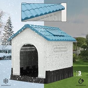   MoNiBloom-385-Inch-Dog-House-for-Large-Dogs-Outside-Insulated-Plastic-Dog-Shelter-Weather-Proof-Sturdy-Dog-Kennel-with-Elevated-Floor-and-Air-Vents-Easy-Assembly-Indoor-Outdoor-Doghouse