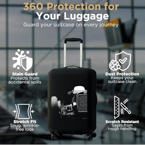 Image of Spendex Polyester Protective Luggage Cover | Hard Luggage Trolley Bag Cover | Washable | Dust Proof | Stretchable | S /M /L - Combo | Legacyy