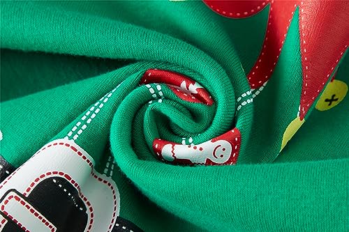 Akyzic Kids Christmas Pajamas 100% Cotton Long Sleeve Matching Holiday Pjs Set Toddler Boys Girls Xmas Jammies 3t -10t4