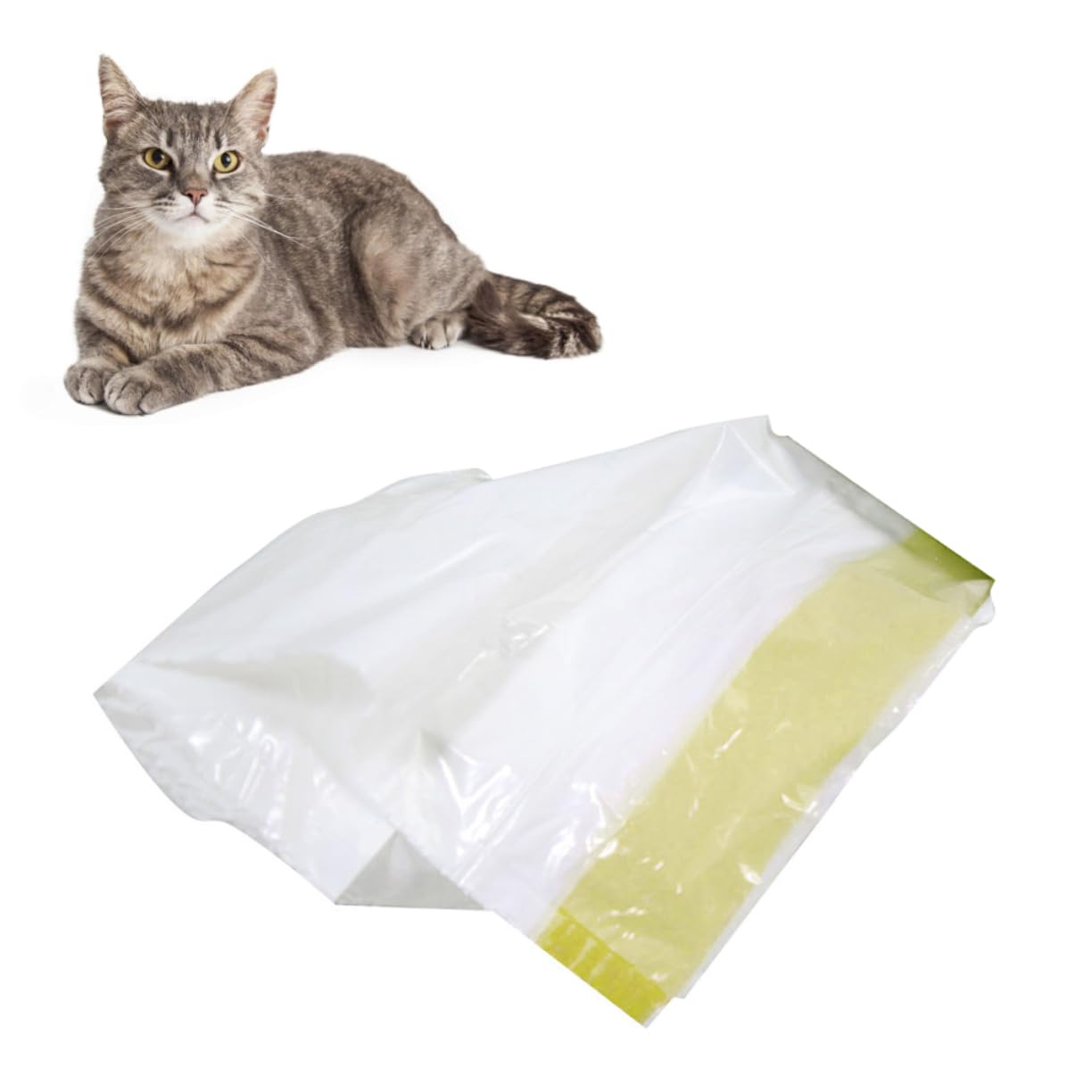 VANZACK 7pcs Box Pet Poop Bags Trash Liners Cat Sandbag Litter Disposable White Cat Litter Box Dedicated