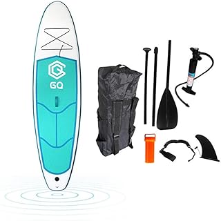 QIANG Inflatable SUP Stand Up Paddle Board, 4 Inch Thick SUP Board,Beginner's Surfboard Kit Adjustable Paddle, Pump, Backpack, Complete Accessories
