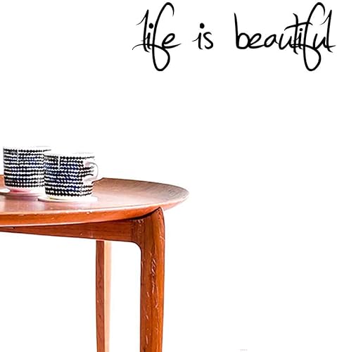 Miniatura 4 de BIBITIME Calcomanías de vinilo con frases inspiradoras Life is Beautiful, palabras en inglés, frases en inglés, decoración de arte para el hogar,