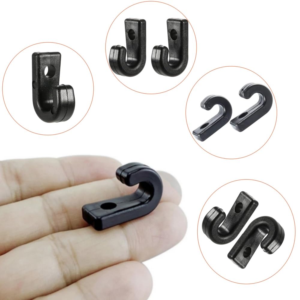 Acrylic Ganci a J per Kayak,30 PCS Kayak Ancoraggio Ganci J Ganci Nylon Nero Ganci di Ancoraggio Sostituzione per Barca Sostituzione Maniglie per Kayak Maniglie per Trasporto