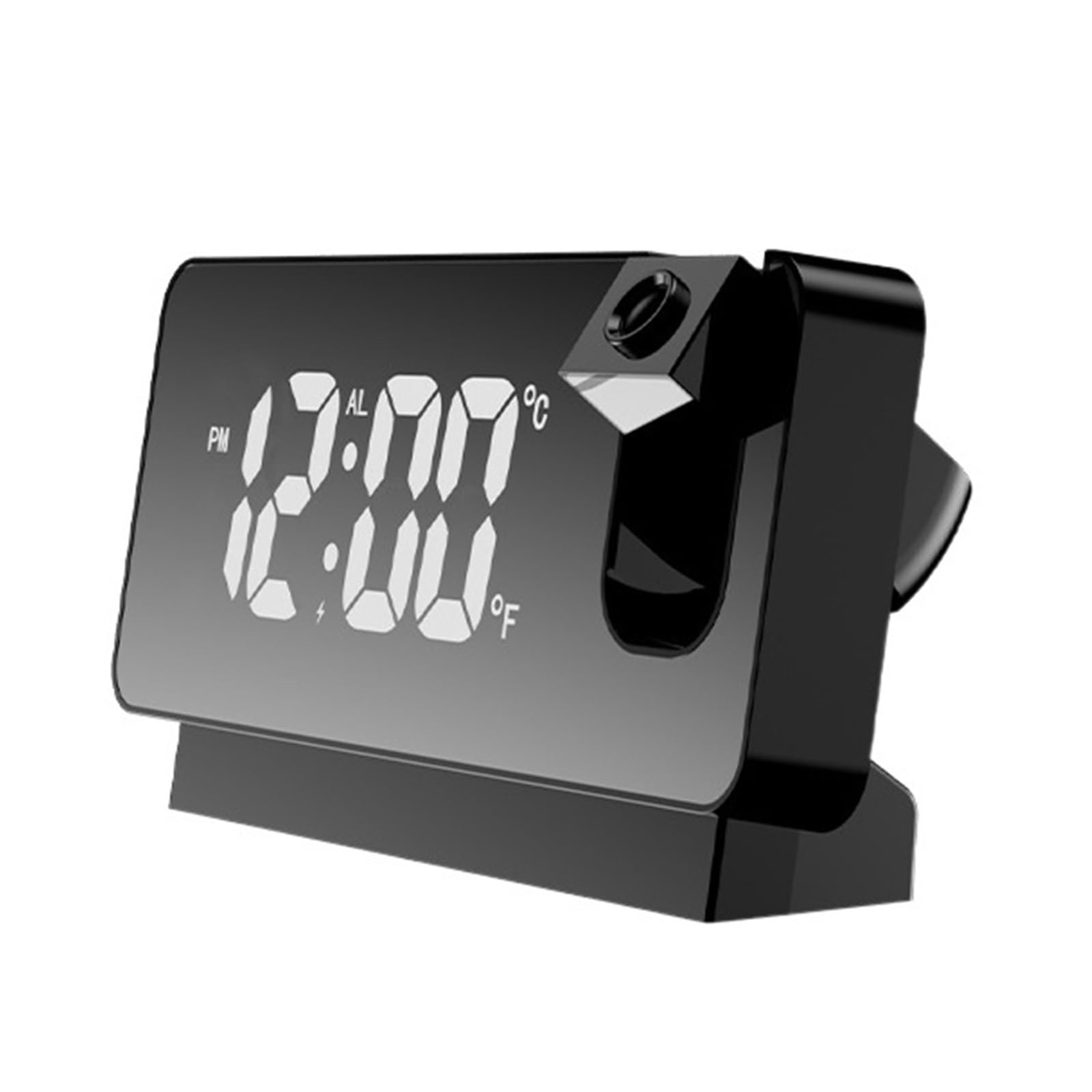 KOESRXNQW LED Digital Alarm Clock Watch Table Electronic Desktop Clocks USB Wake Up FM Radio Time Projector Snooze Function Clear Projection(Black)