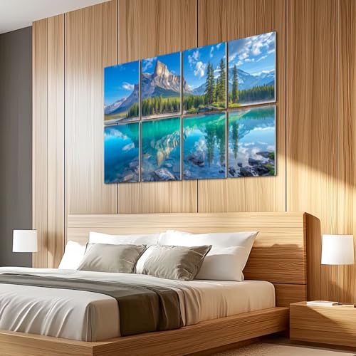 8 paneles acústicos artísticos con diseño de montaña y lago absorben sonido, autoclavables, 48"x32" para estudios y oficina miniatura 5