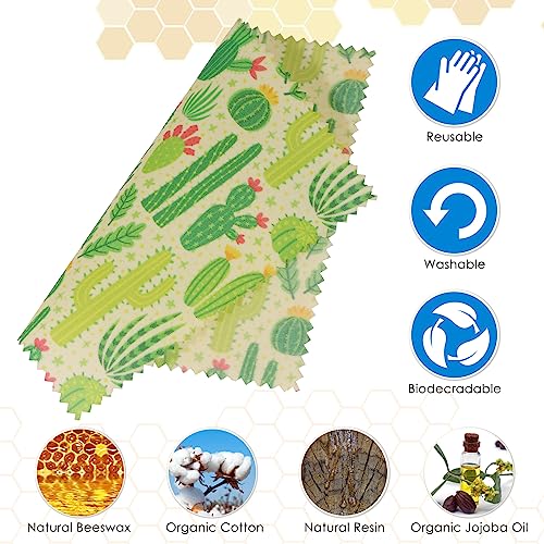 Beeswax Food Wraps Set, Set of 8 Beeswax Wraps, Eco Friendly Reusable Beeswax Paper Food Wrap, Biodegradable Food Storage Wrappers Organic Bees Wax for Cheese, Fruit, Sandwich Wrappers Bowl Covers - Image 4