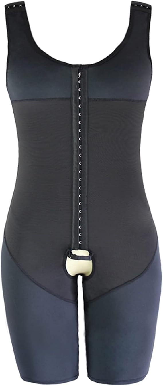 XMXM Plus Size Bodysuit For Men Weight Loss Compression Shaper Open Crotch Full Body Shapewear Tummy Control Waist Trainer (Color : Black, Size : Large)