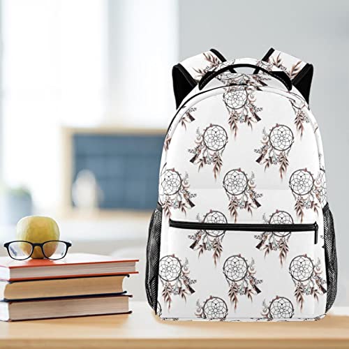 Sac à dos de voyage attrape-rêves blanc pour filles et garçons - 6
