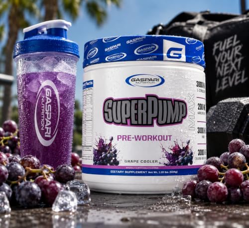 Image of Gaspari Nutrition SuperPump MAX, The Ultimate Pre Workout Powder, Sustained Energy Preworkout, Nitric Oxide Booster, Muscle Growth, Recovery & Replenishes Electrolytes (30 Servings, Grape Cooler)
