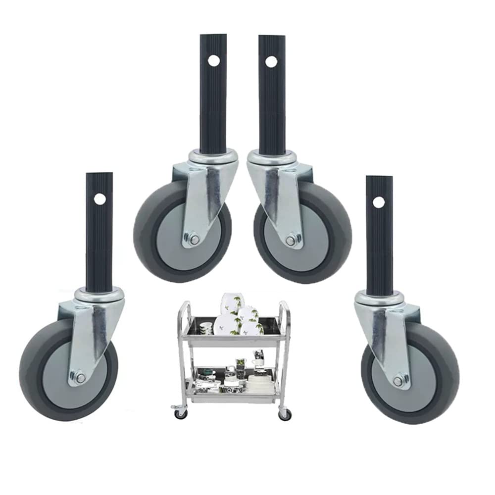 GBRJUYF Heavy-Duty Locking Casters for Kitchen Carts, Universal Replacement Wheels for Furniture, Durable 4-Pack 69mm Swivel Rollers, Ideal for Service Trolleys