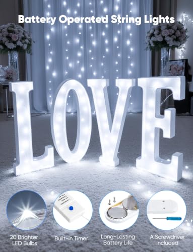Image of Minetom 20 Pack White Battery Operated Fairy String Lights 8 Modes | 7ft 20LED Waterproof Silver Wire Twinkle Lights, Firefly Starry Moon Lights for Mason Jars DIY Christmas Wedding Part