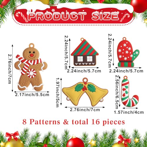 Riceshoot ZUU-RICESHOOT-558 16 Pcs Christmas Ornaments Cute Miniature Assorted Plastic Gingerbread Man Ornaments Figurine Gingerbread Christmas Decorations thumb #1
