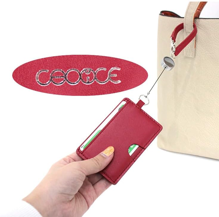 Simple pass case with reel, cowhide, made in Japan, for commuting to work or school, stylish, durable, cute