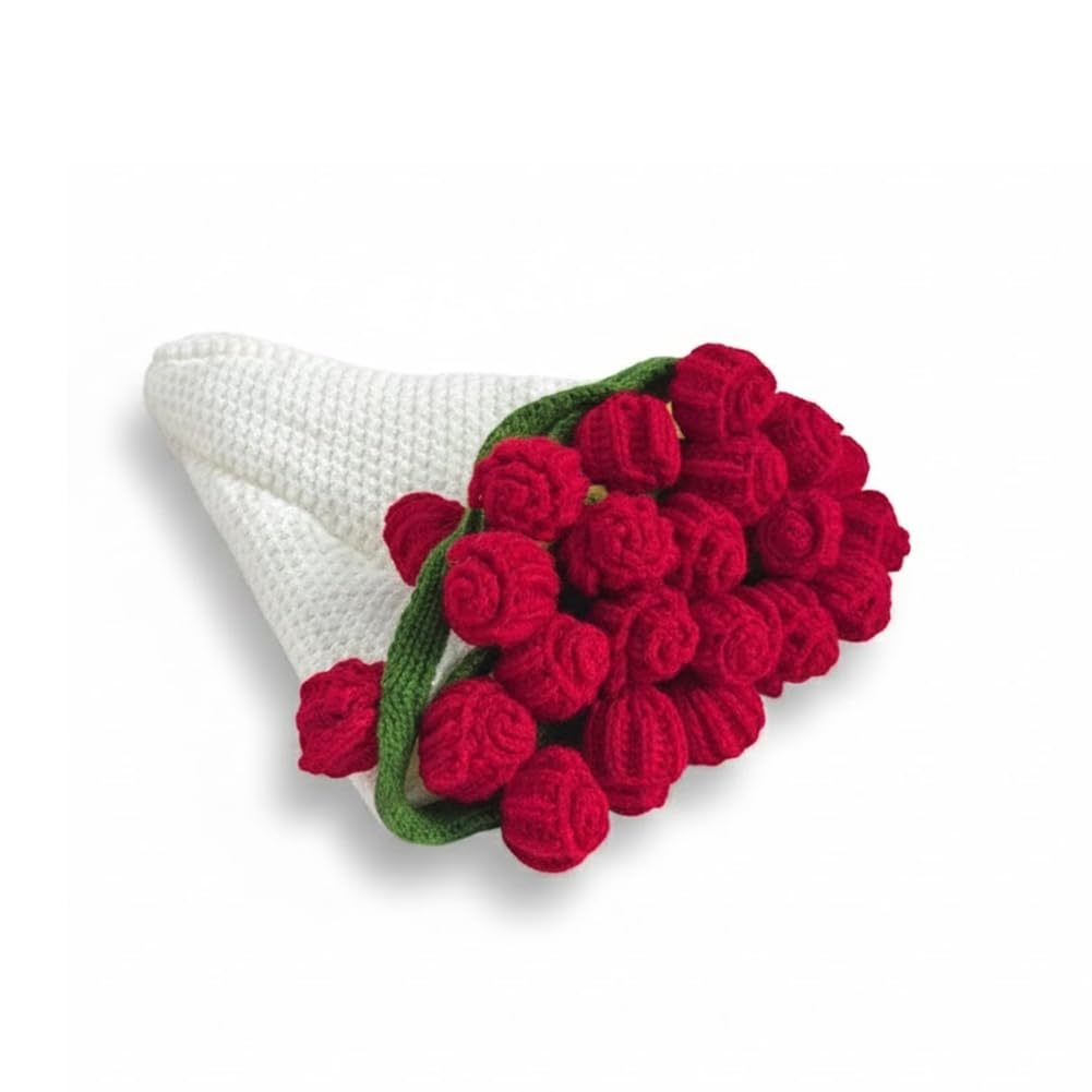 Manta de ganchillo redonda de 24 pulgadas con flores de rosas hechas a mano
