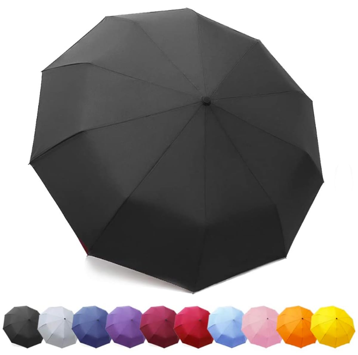 UK-UNIQUE Windproof Umbrella Windproof Travel Umbrella - Compact, Light, Automatic, Strong and Portable - Wind Resistant, Small Folding Backpack