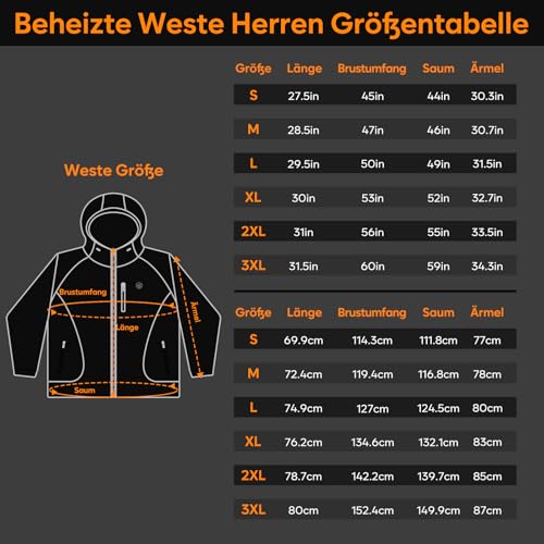 Beheizbare Jacke für Herren mit 7.4V Akku und Fleece-Material