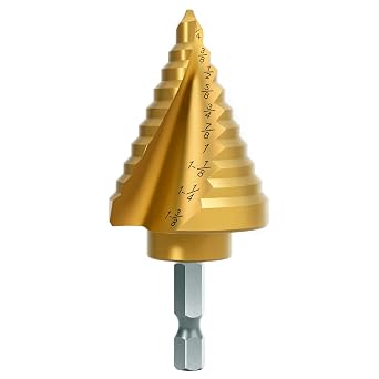 Titanium Step Drill Bit - 4241 HSS Step Bit with Two Spiral Grooved