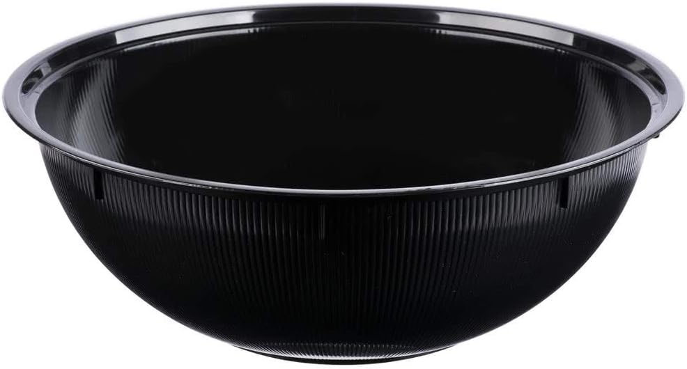 Pack of 3 Eco Friendly Hard Plastic Bowls | Extra Large Plastic Serving Bowls | Plastic Salad Bowls | Plastic Punch Bowls - 320oz (9 Litre) - 16" (40cm) - Black