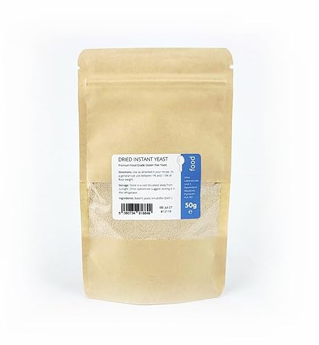 Intralabs Dried Instant Yeast Baker Bakery Baking Bread Dough Catering 50g - Fast Rising Baking Yeast for Bread, Dough, Pizza & Pastries
