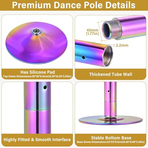 Barre de danse plafond 45 mm modèle statique et rotatif haute performance