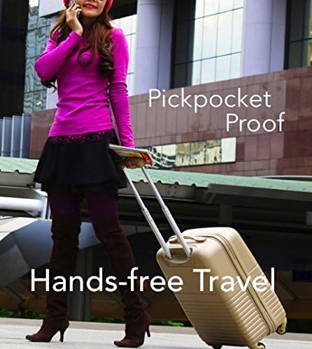 Miniatura 5 de Stashbandz Cinturón de viaje de encaje, cinturón para correr, riñonera, riñonera, 4 bolsillos grandes con agarre de silicona, se adapta a teléfonos