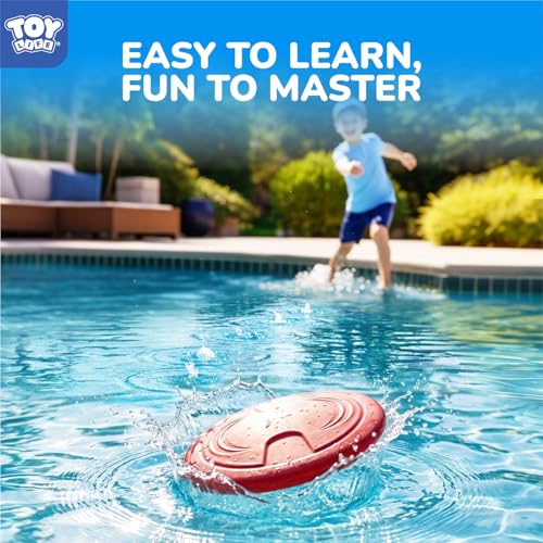 Image of TOY Life Water Skipping Ball Pool Game, Skip Ball Pool Toys for Kids Teens Adults, Water Bouncing Beach Balls for Swimming Pool Lake, Summer Floating Water Sports Game Mat with Scoring Rings