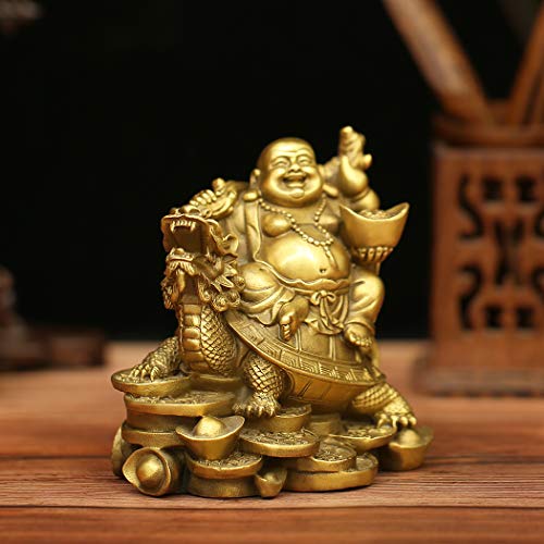 Estatua de Buda Sonriente en Latón 4.5 pulgadas miniatura 3