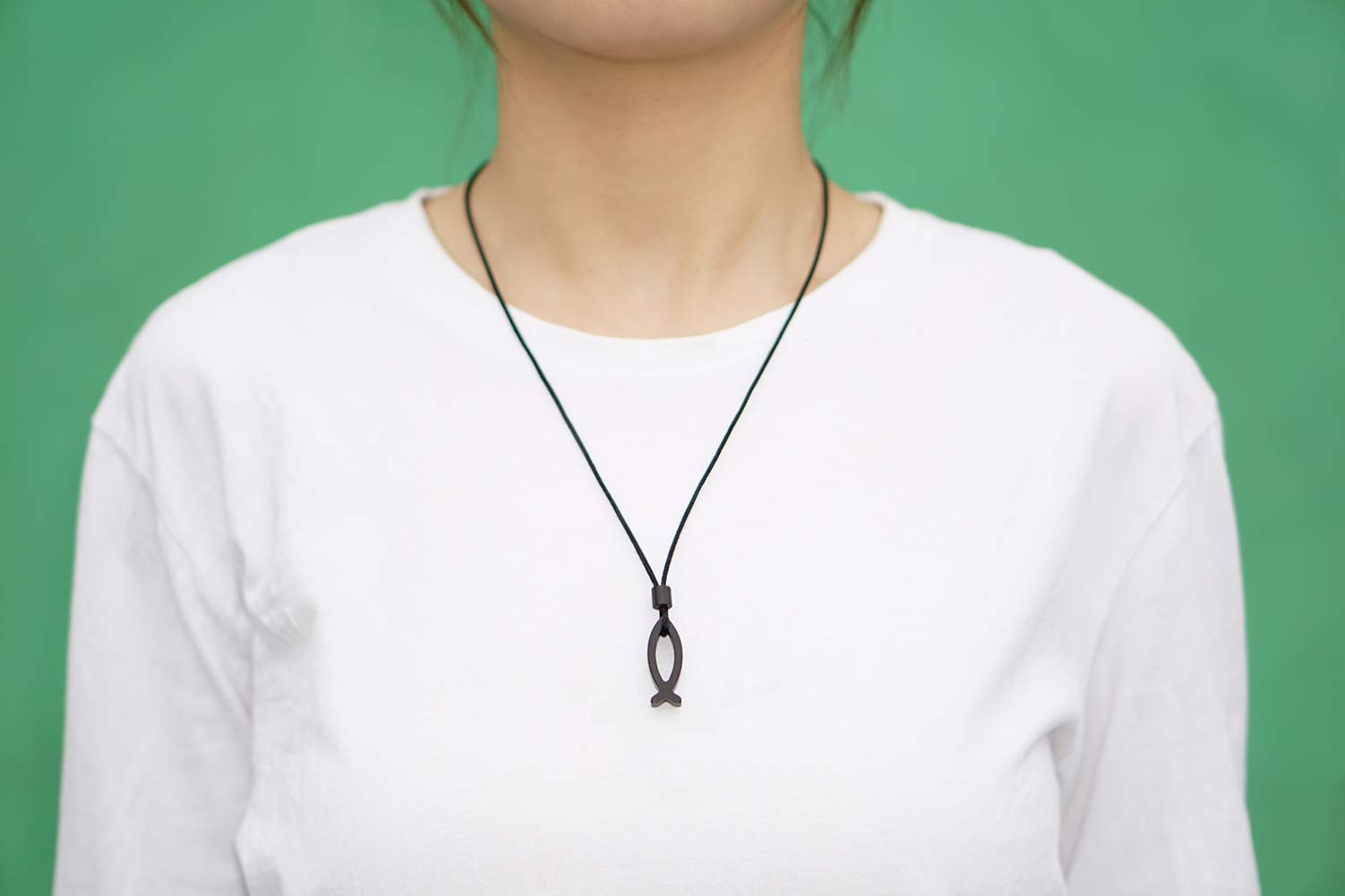 Natural Sandalwood Jesus Fish Pendant 