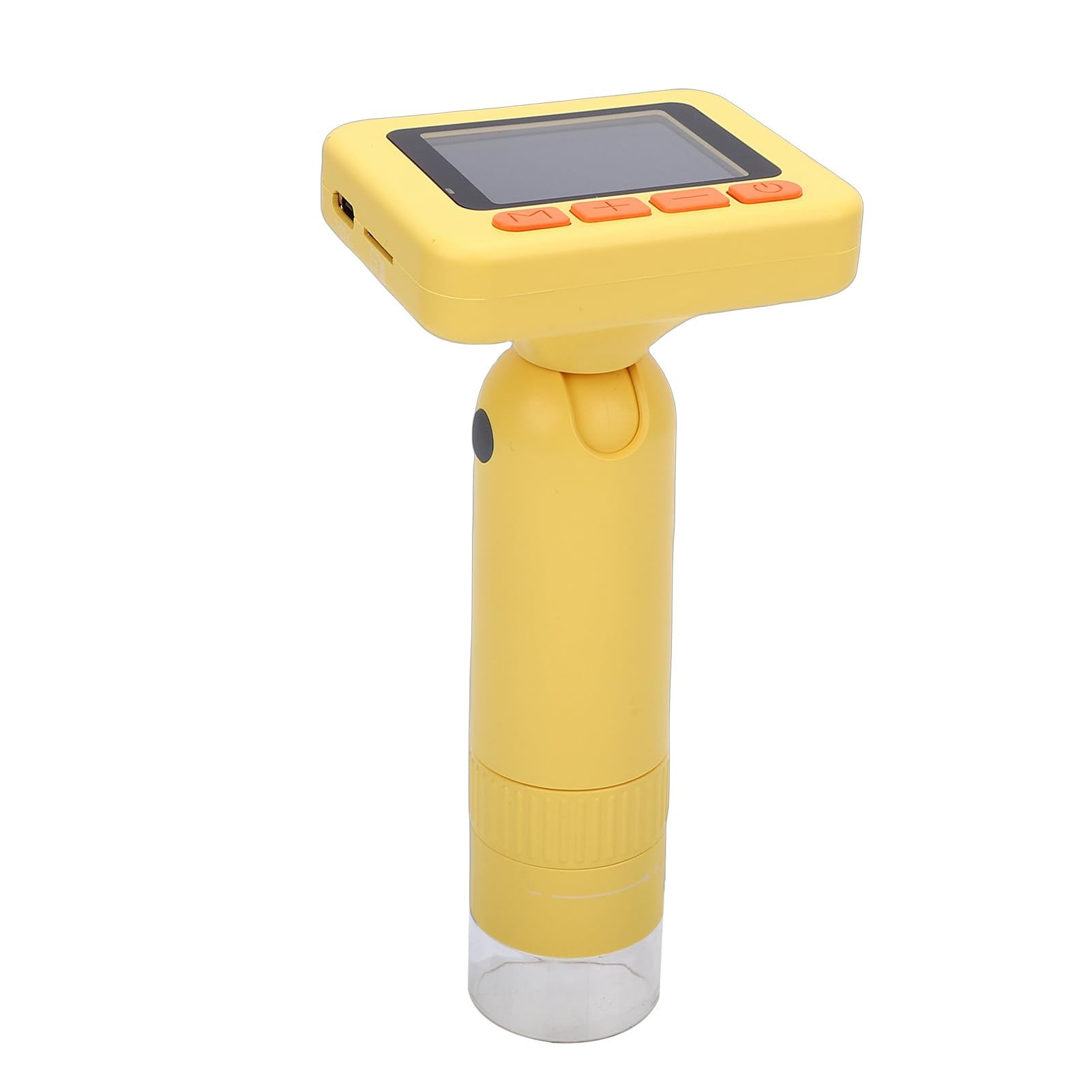 KUIDAMOS Giocattolo Educativo Scientifico Portatile con Fotocamera HD 1000X per Microscopio Digitale per Bambini con Diapositive per L'esplorazione (W2 Giallo Senza scheda MicroSD)