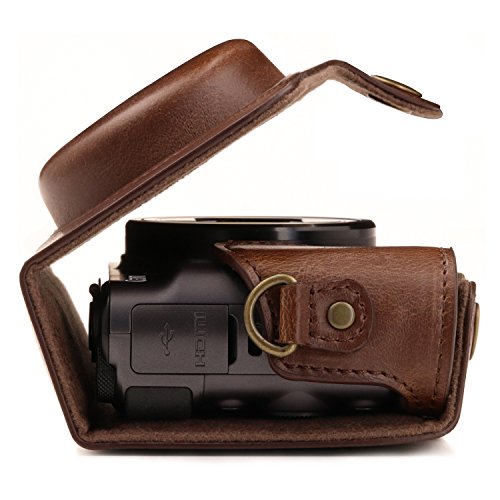 Funda de Cuero MegaGear para Canon PowerShot SX740 HS Negra miniatura 4