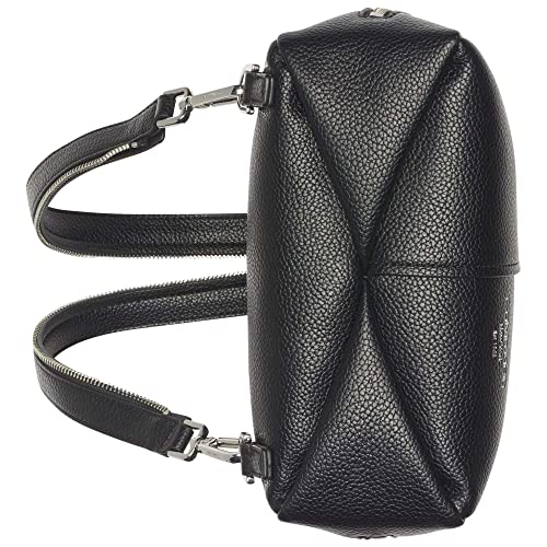 Image of Calvin Klein Women's Myra Backpack for Women - Vegan Leather Convertible Sling Backpack, 2 Pockets, Black /Silver, One Size