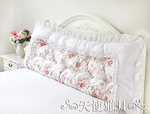 UYHSAUDGHFHE Bedside princess cushion Multi-button bedside pillow Removable large cushion Plant flowers pillow-A 150x60cm(59x24inch)