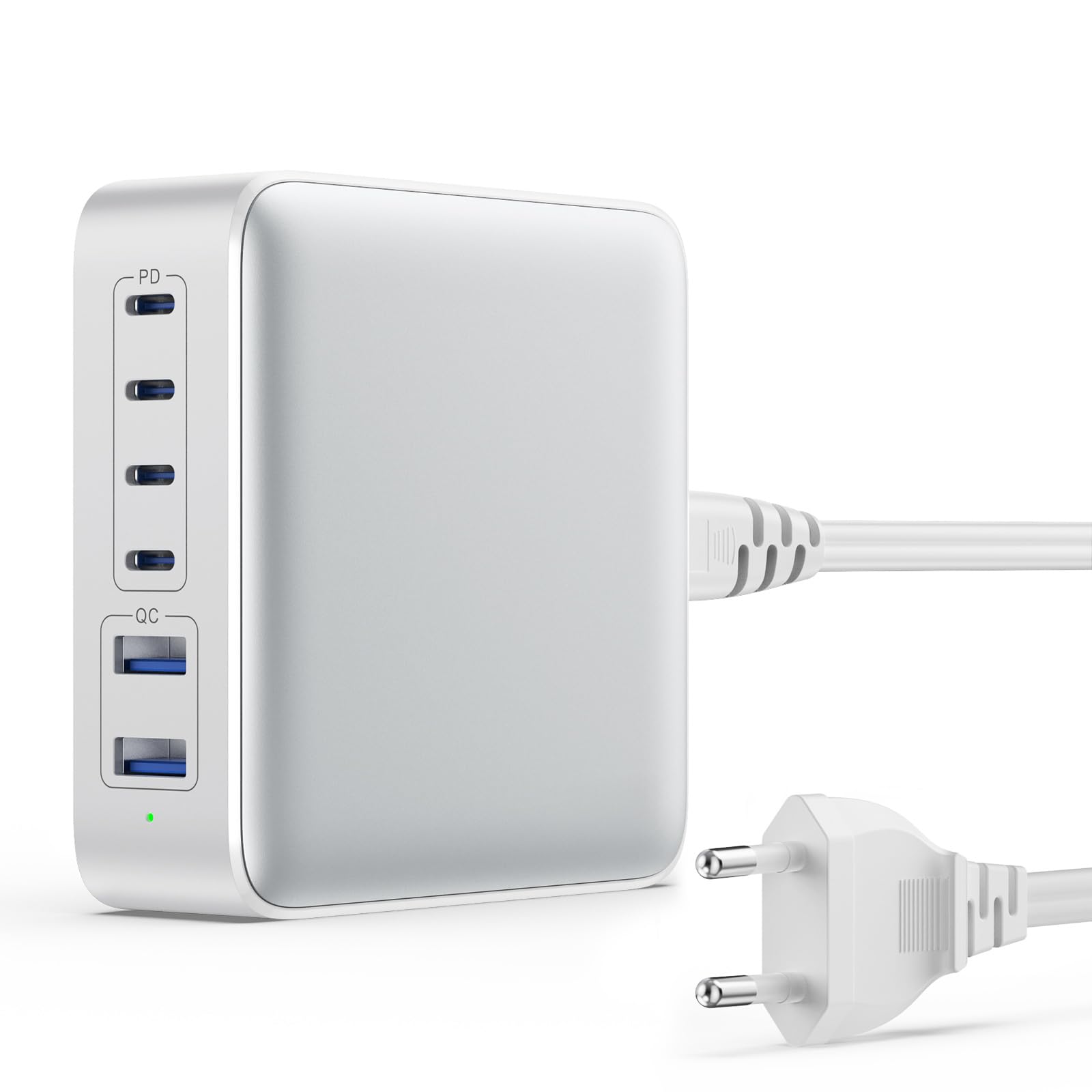 430W Caricatore USB Multiplo,8 Port GaN Ⅳ 100W PD Caricabatterie Multipla PPS QC Alimentatore USB C Stazione di Ricarica Multipresa per MacBook Air/Pro Laptop iPhone iPad Samsung SteamDeck-Nero