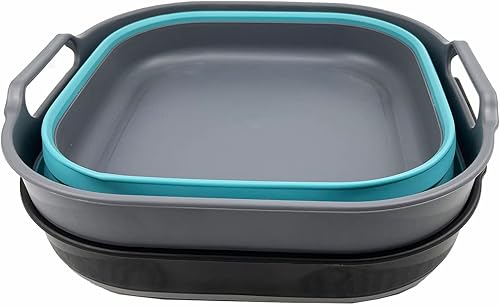 Miniatura 4 de SAMMART Sartén plegable de 10L (2.64 galones), lavabo plegable, tina portátil para lavar platos, bandeja de almacenamiento de cocina que ahorra