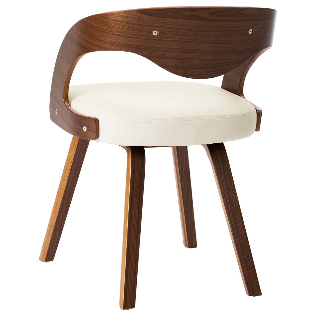 Juego de 2 sillas de comedor de madera curvada y piel sintética, con acolchado suave, marco de madera resistente, soporta hasta 110 kg por asiento, elegante y atemporal