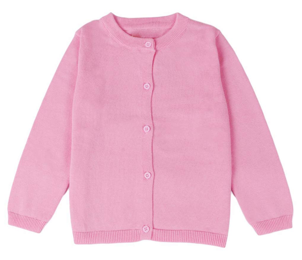 Baby Girls Cotton Cardigans Long Sleeve Crewneck Cardigan Sweater Little Girl Button Sweaters Uniform