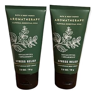 Bath and Body Works 2 Piece Pack Aromatherapy Eucalyptus Spearmint Stress Relief Travel Size ( 2.5 oz / 57 g Each) Body Cream