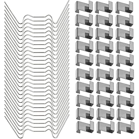 GREEN HAVEN 100 Pcs Greenhouse Clips for Glass Panes - 50 Pcs W and 50 Pcs Glazing Z Wire Clips for Holding Glass | Stainless Steel Window Clip for Fixing Aluminum Panels, Polycarbonate Glass Panes Cover