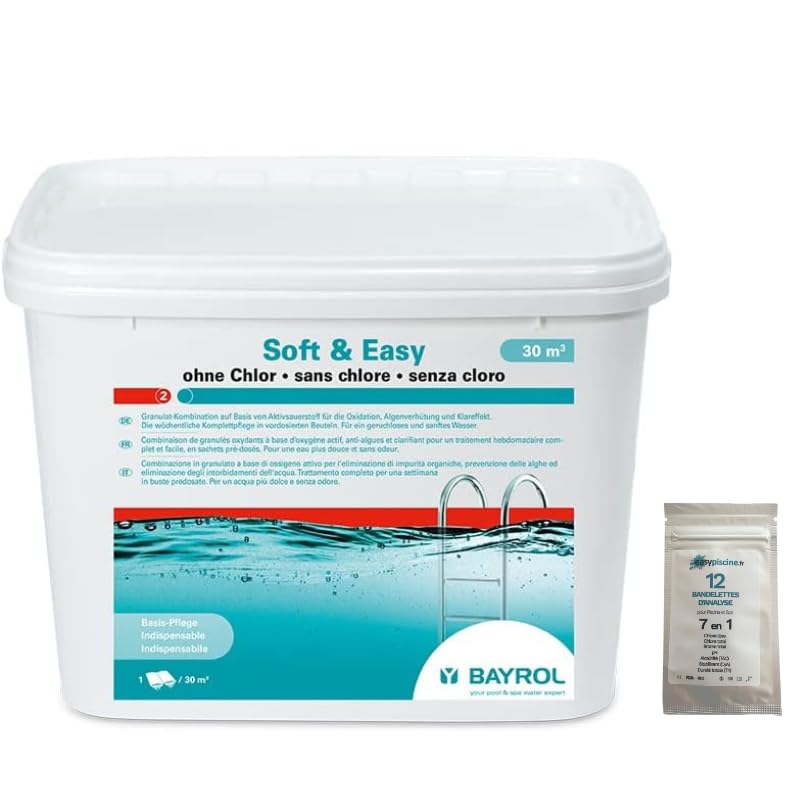 Oxygène Actif multiaction Bayrol Soft & Easy sans Chlore - 5,04 kg + 12 Tests OFFERTS 7 en 1