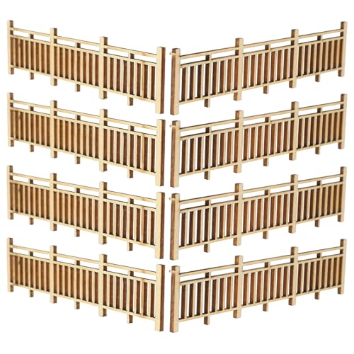 PLAFOPE Clôture Miniature 8 Pièces en Bois pour Décor de Mini-Maisons, Ornement de Jardin Intérieur, Maquette Architecturale et Table à Sable, Facile à Assembler