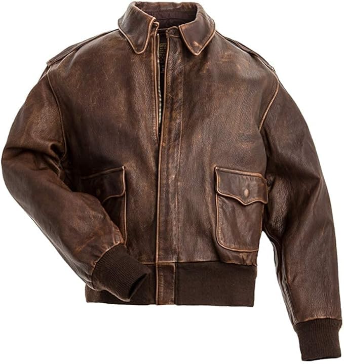 Leather licious Men pilot Shirt Style real leather jacket | iconic Air force flying bomber jacket for Men