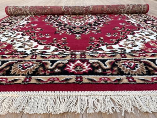 Image of TTC THREAD & TEXTURE CARPET Traditional Comfort: Power-Loomed Carpets for Living Room- Every Space Area Rug Color Red Size 8x11 Feet (240x320cm)